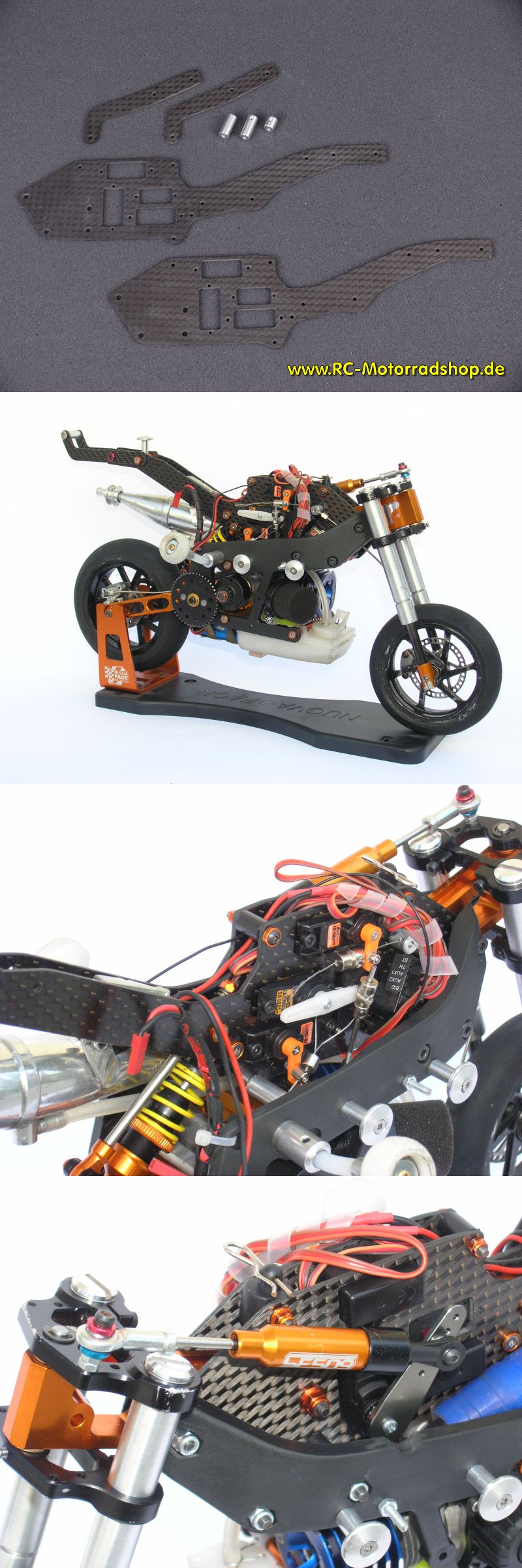 AGT-03: Upgrade Carbon-Hauptrahmen für Nuova Faor SF-509 Nitro RACING (4 Micro-Servos) AGT-03