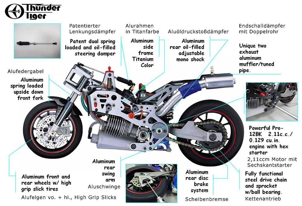 thunder tiger ducati 999r nitro parts