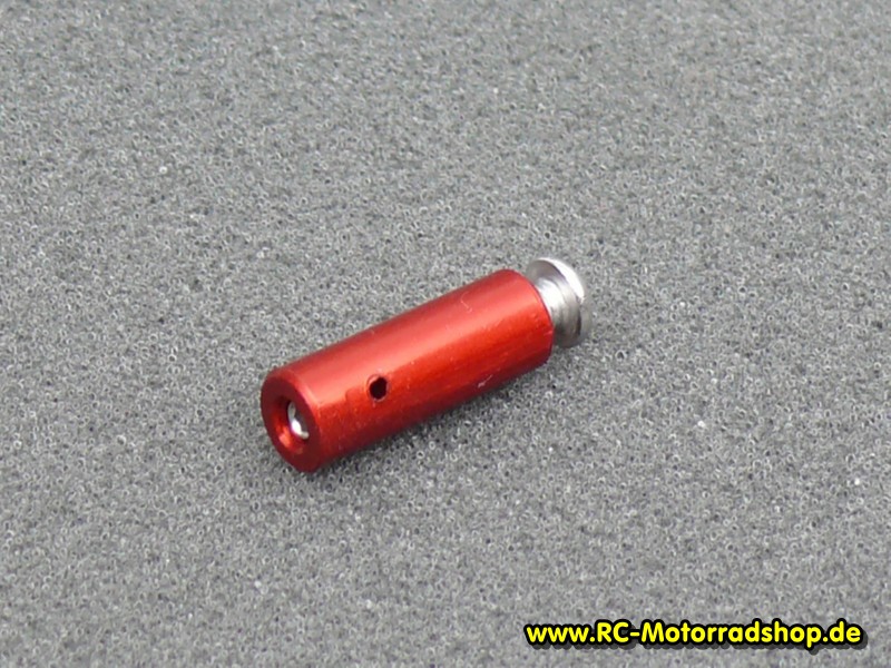 01001007R: (Brems-) Seilzughalter (vorne, lang) Alu rot 01001007R