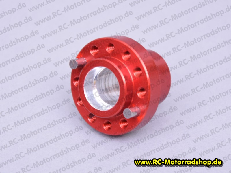 01002004R: Vorderradnabe Ergal rot eloxiert RG EVO und BK-Serie (BK1R) 01002004R