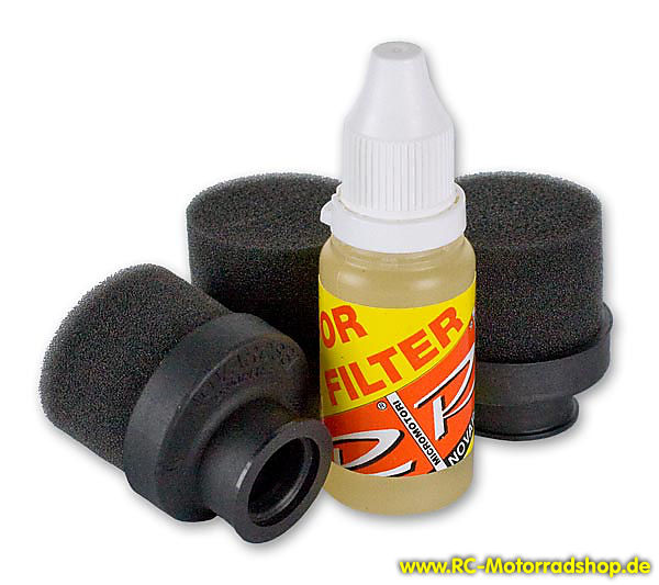 09001001: Satz Luftfilter (3) + Filteröl RG / Novarossi - Anschluss Ø15mm 09001001