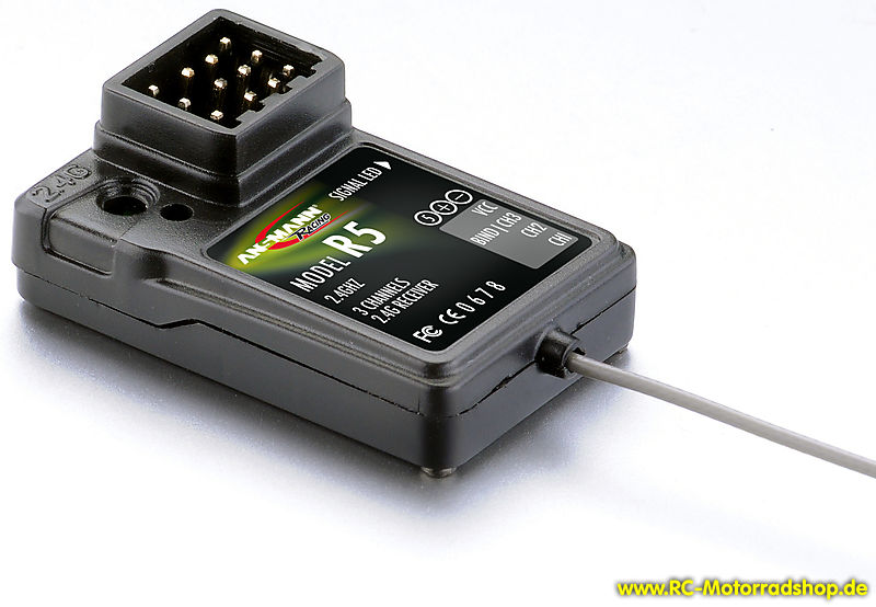 137000063: 3-Kanal Empfänger Ansmann R5 - 2.4GHz FHSS passend für W5 & W6 137000063