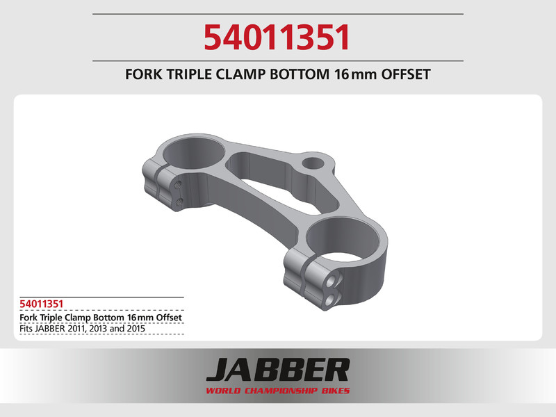 54011351: Gabelbrücke OS16 unten, 16mm Offset, Alu Jabber 54011351