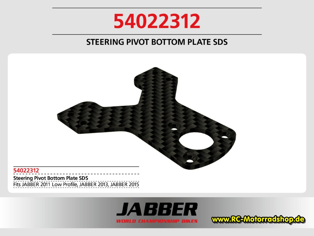 54022312: Halteplatte Lenkkopf unten, für 16 mm Offset, SDS 2.0, Carbon 54022312