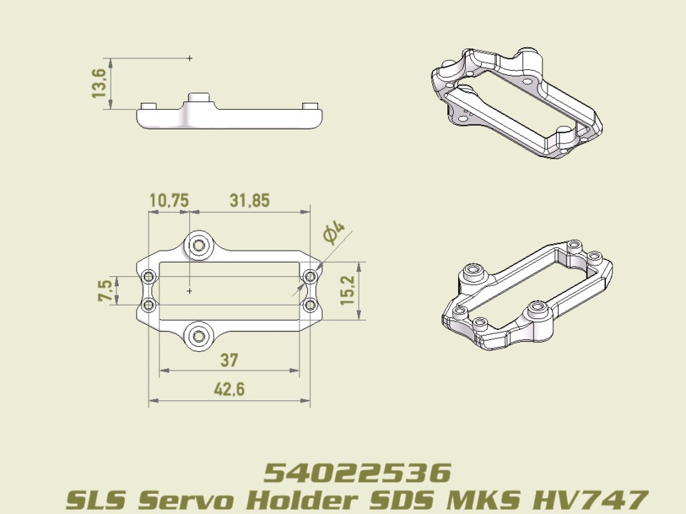 54022536: Servo Halter (SDS) für MKS HV747, SLS, JABBER ONE / TWO 54022536