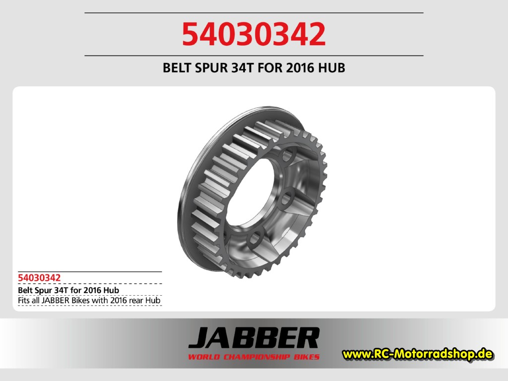 54030342: Riemenrad Stock hinten 34Z S3M, Alu Jabber 2016 54030342