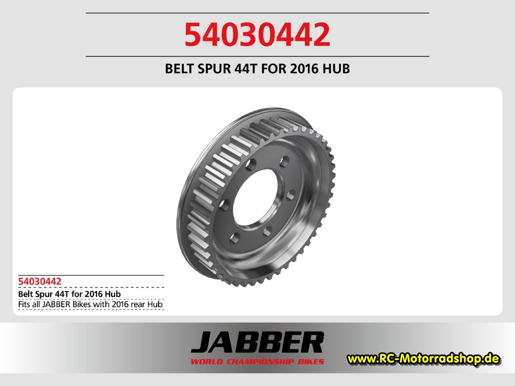 54030442: Riemenrad hinten 44z S3M, Alu Jabber 2015+, JABBER ONE 54030442