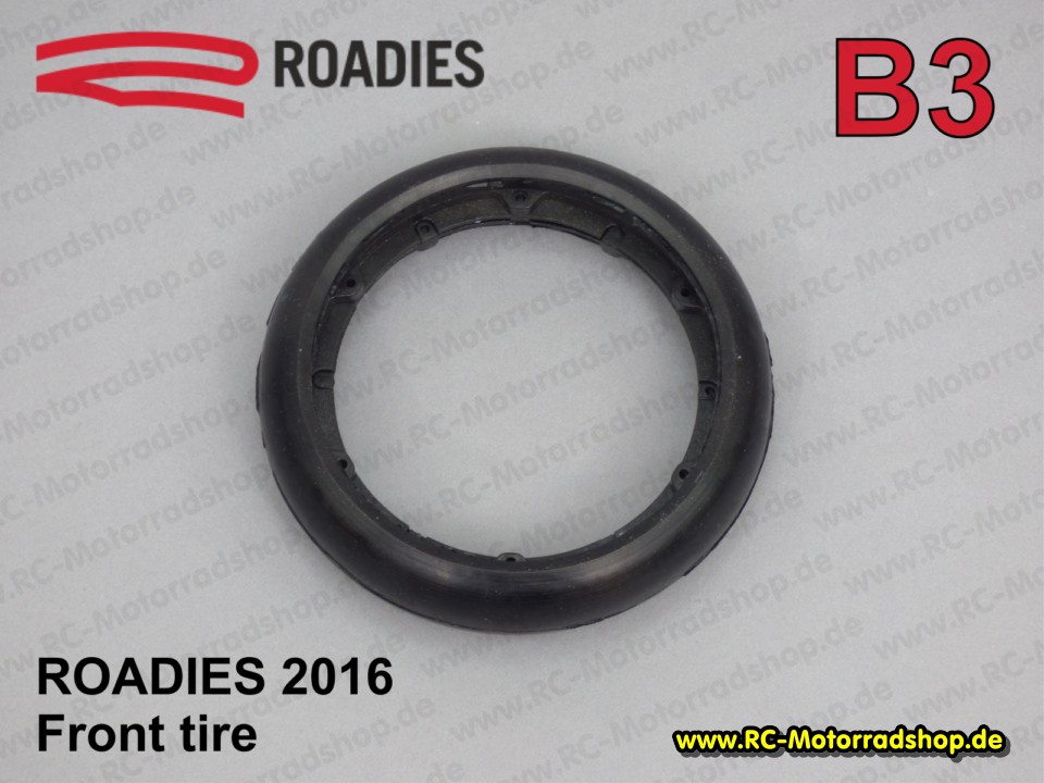 65013800: ROADIES 1:5 Vorderreifen 2016 - Compound B3 (Pro) - zweiteilig vulkanisiert auf Felge 65013800