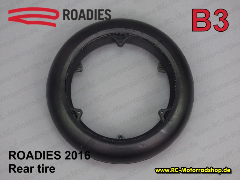 65023800: ROADIES 1:5 Hinterreifen 2016 - Compound B3 (Pro) - zweiteilig vulkanisiert auf Felge 65023800