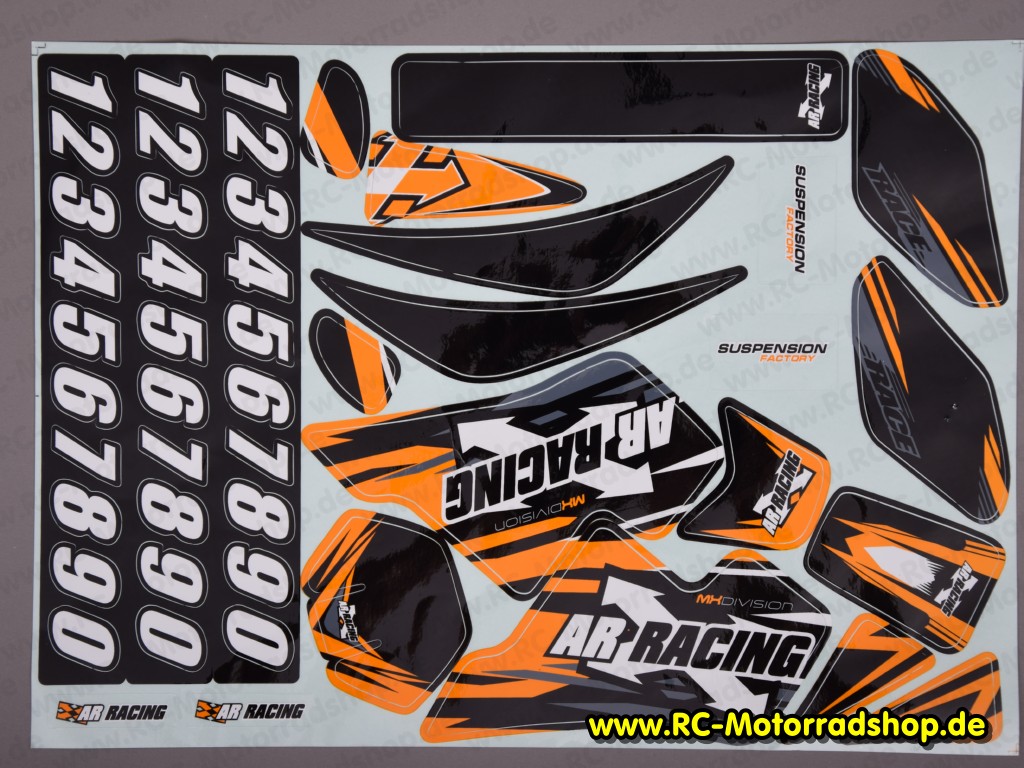 AR-X079-ORG: Aufkleberbogen orange (standard) ARX-540 AR-X079-ORG