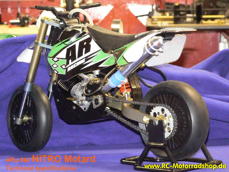 ARM-N: AR Racing Supermoto Motorrad ARm Nitro Maßstab 1:4 (Kit - Bausatz o. Motor) ARM-N