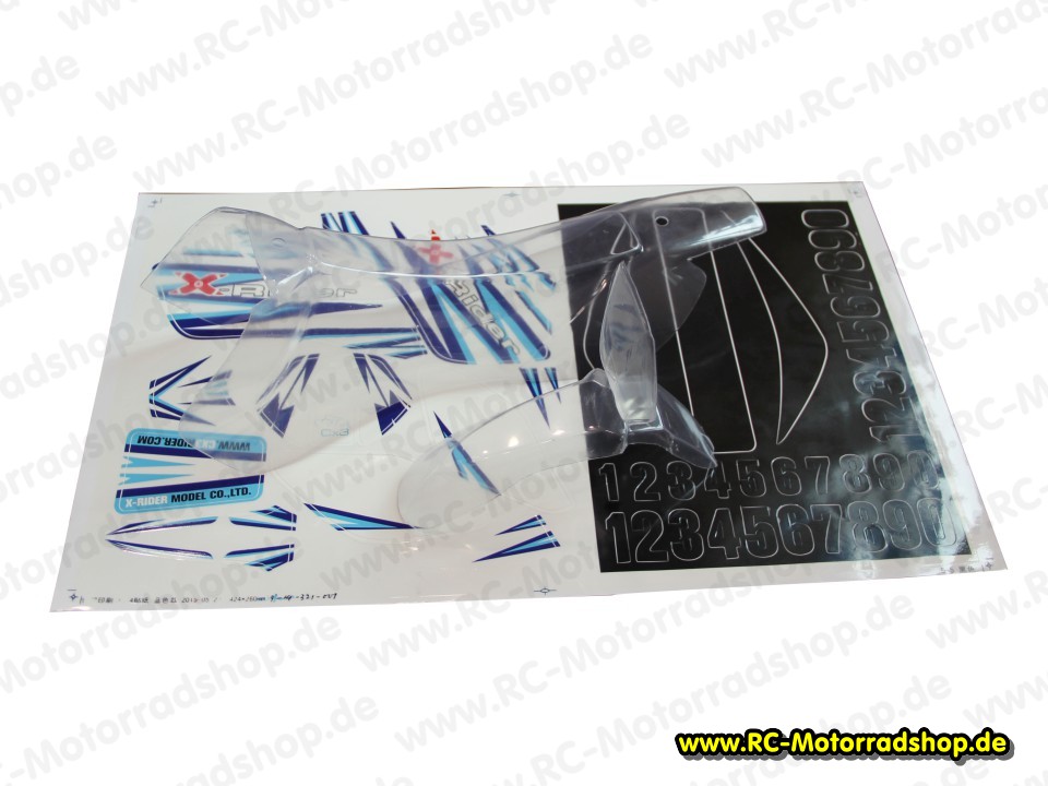 BX4000-36: Verkleidung unlackiert inkl. Dekorbogen X-Rider BX4003 / BX4004 / ARX-540 BX4000-36