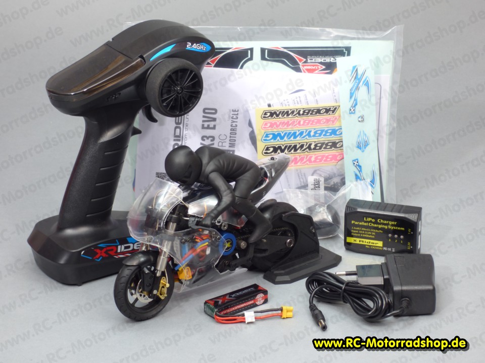 CX3-EVO: 1:10 Motorradmodell X-RIDER CX3 EVO (RTR brushless 4650 kV inkl. Vorderradbremse - fahrbereit aufgebaut) CX3-EVO