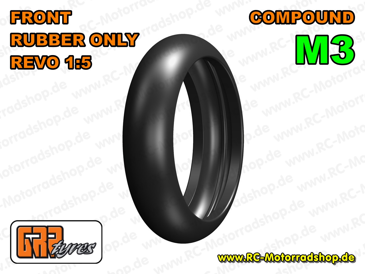 GR12-M3: GRP 1:5 REVO Slick - nur Gummi / Donut - vorne - Compound M3 (SuperSoft) GR12-M3