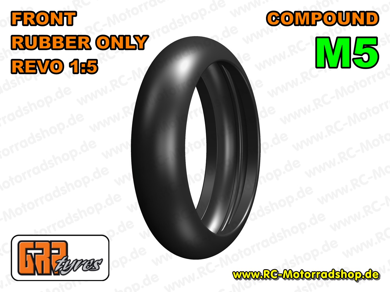 GR12-M5: GRP 1:5 REVO Slick - nur Gummi / Donut - vorne - Compound M5 (Soft) GR12-M5