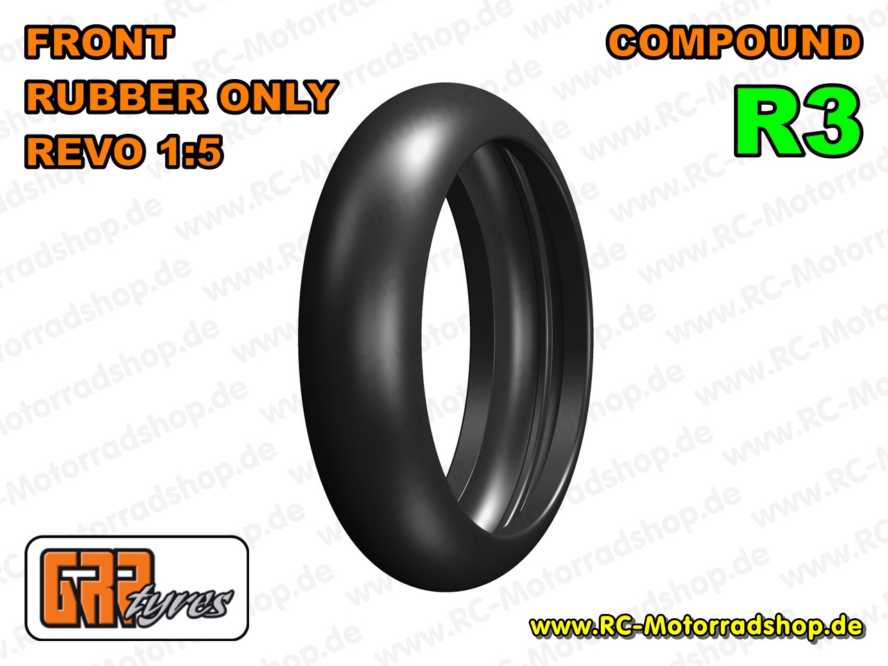 GR12-R3: GRP 1:5 REVO Slick - nur Gummi / Donut - vorne - Compound R3 (Soft) GR12-R3