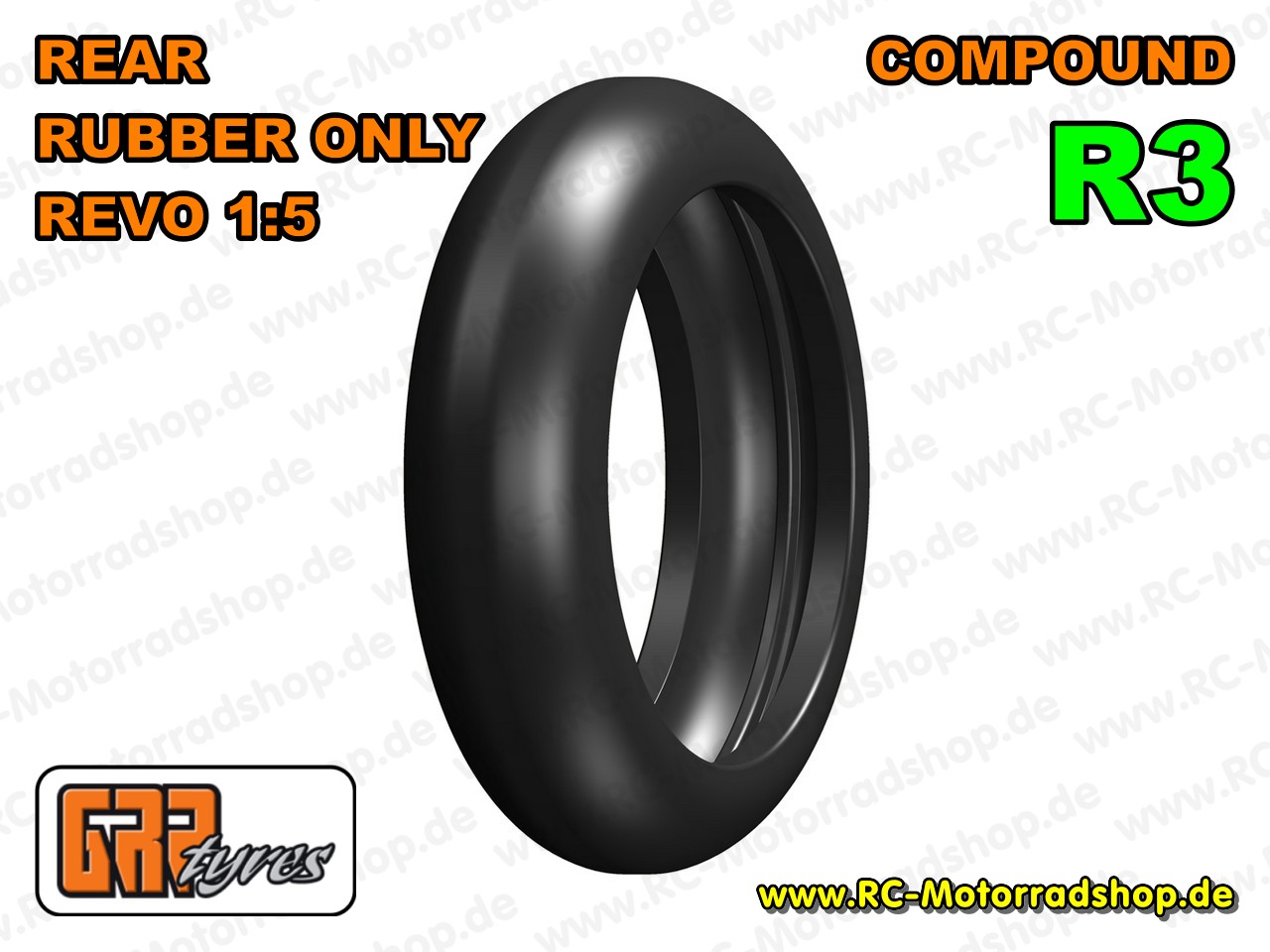 GR22-R3: GRP 1:5 REVO Slick - nur Gummi / Donut - hinten - Compound R3 (Soft) GR22-R3