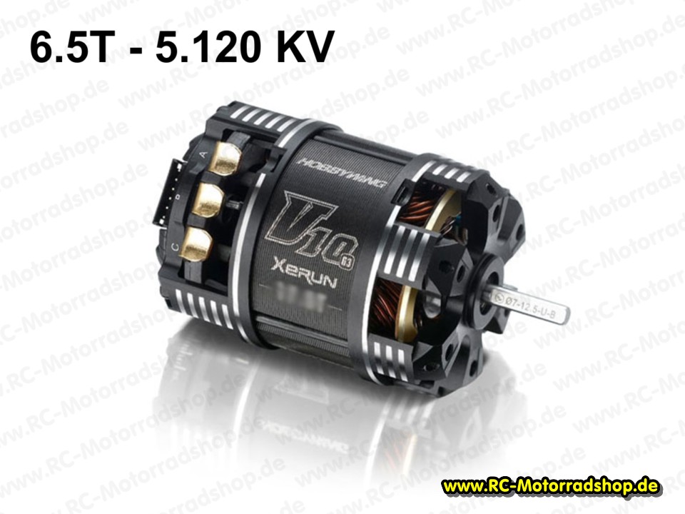 HW30401109: Hobbywing Xerun V10 Brushless Motor G3 5120 kV - 6.5T sensored HW30401109