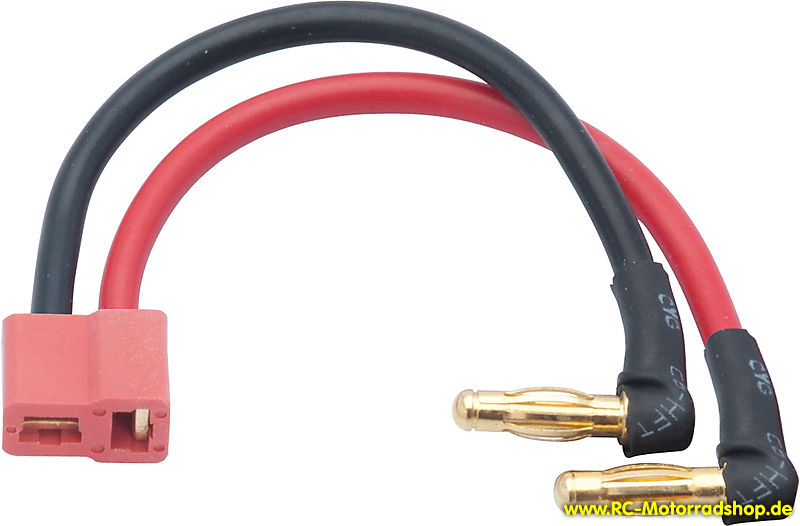 LRP-65834: LiPo Hardcase Adapter - 4mm Goldstecker (90° Winkel) auf Ultra Deans LRP-65834