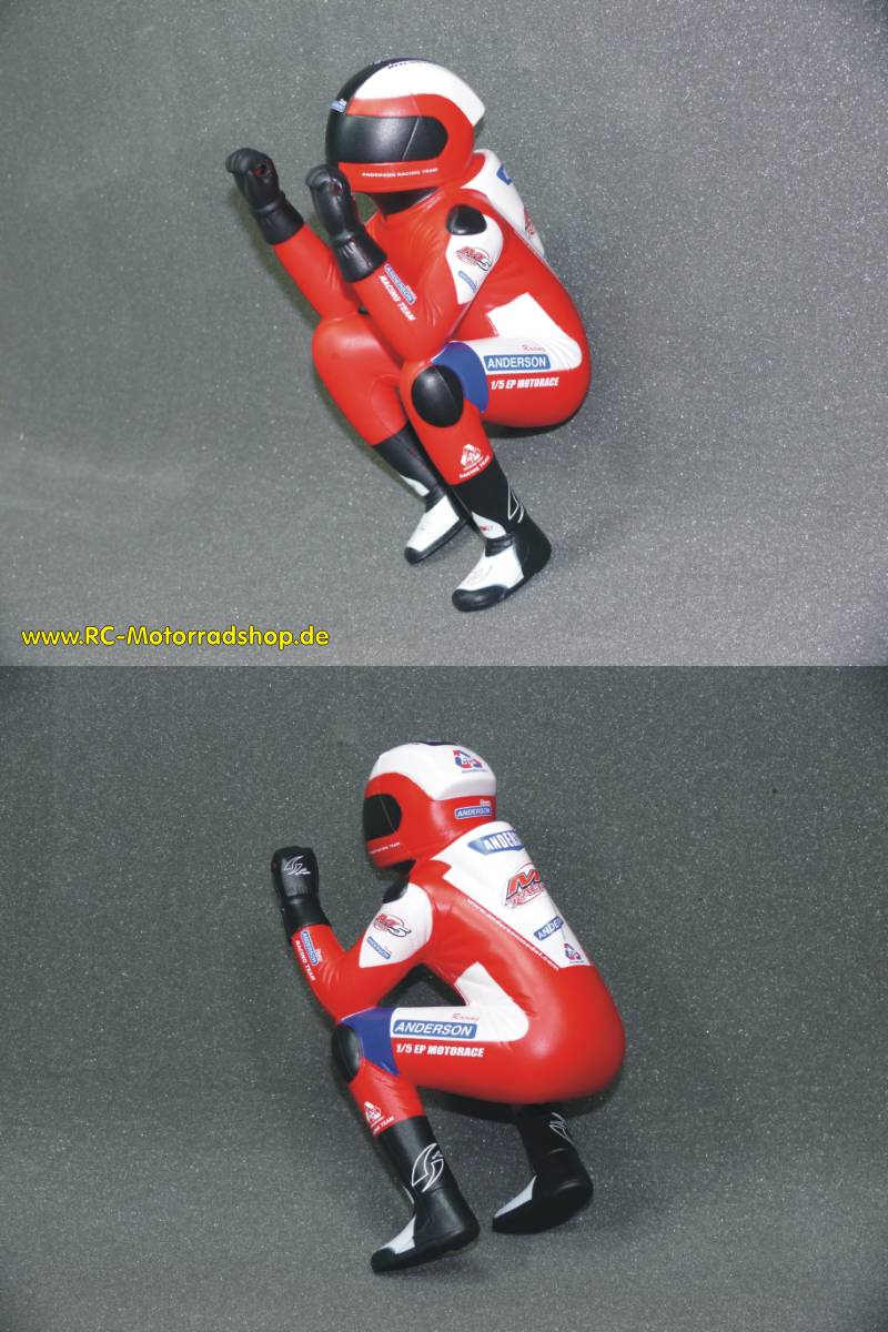 M59554: Fahrerpuppe rot Anderson 1/5 EP Motorace M59554