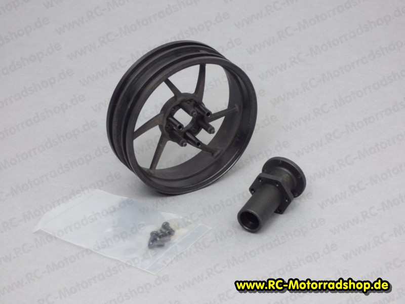 M59558: Felge hinten ohne Gyro Kunststoff schwarz für Anderson 1/5 EP Motorace M59558