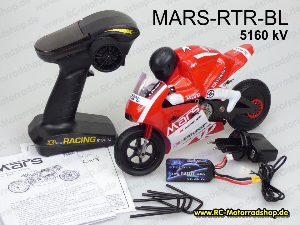 MARS-RTR-BL: 1:8 Motorradmodell X-RIDER MARS RTR - BRUSHLESS - (fahrbereit aufgebaut) MARS-RTR-BL