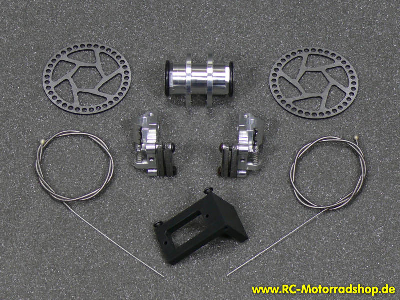 MBS-11D: MBS Doppel-Scheibenbremse vorne für 1:4 Motorradmodelle (ARX-540, X-Rider, REELY) MBS-11D
