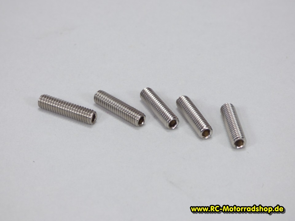 RCMS-038: Satz Gewindestifte (5) für Einstellung Kettenspannung REELY / AR Racing / X-Rider RCMS-038
