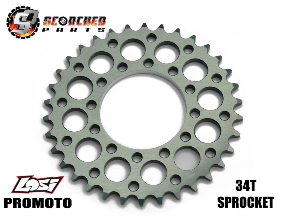 SCP-03: Scorched Parts Kettenrad 34T Aluminium für Losi Promoto-MX SCP-03