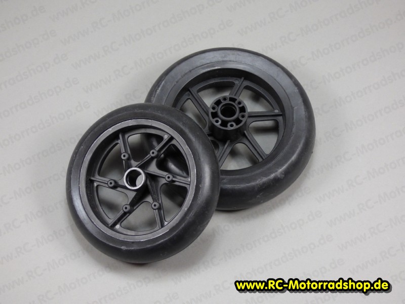SP-032: Satz Thunder Tiger SB-5 RTR Räder (original Baukastenreifen) - fertig verklebt SP-032