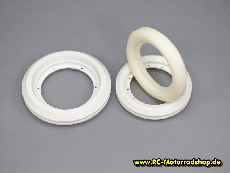 SP-034: 3x ROADIES Felgen (1 Satz weiß, zweiteilig), 1x Felge vorne (einteilig, Prototyp) SP-034
