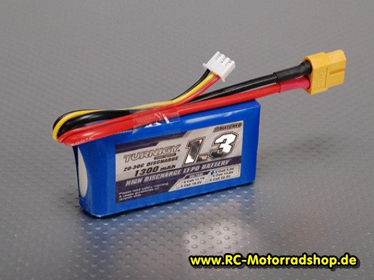 T1300.2S.20: LiPo-Akku Turnigy 7,4V - 1300 mAh - 20C T1300.2S.20