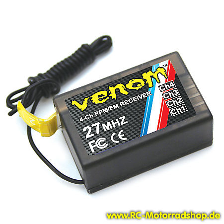 VEN-8180: Venom VR3T 27 MHz 4-Kanal FM Empfänger VEN-8180