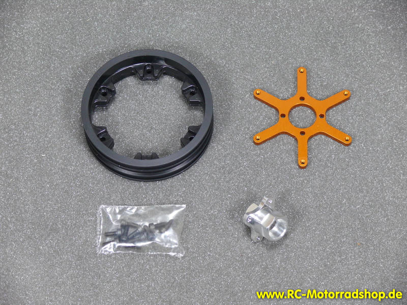 X509702: NF Felge vorne zweiteilig mit Felgenstern Alu eloxiert orange X509702