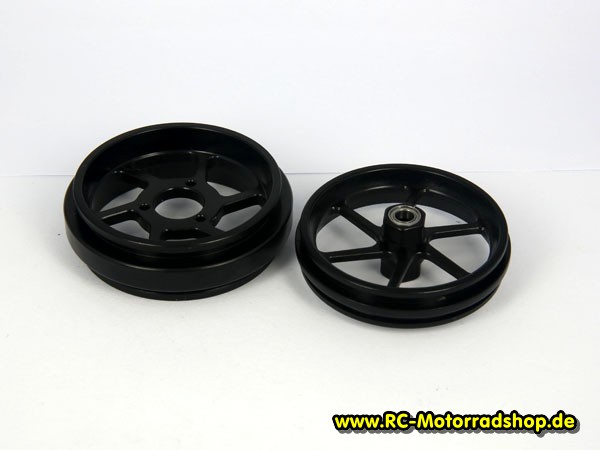 XR-A1004: Satz Felgen Aluminium schwarz (ohne Gyro) X-RIDER CX3-II / CX3 EVO XR-A1004