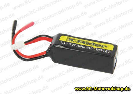 XR-A3026: LiPo Akku 7,4V - 680 mAh - 20C für X-RIDER CX3-II XR-A3026