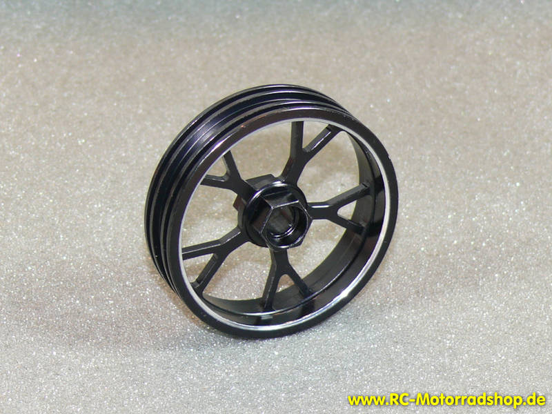 ZH-PD8012-04: Felge vorne Alu schwarz eloxiert für OTO T-258 / ZH Racing Z-201B / Z-203B ZH-PD8012-04