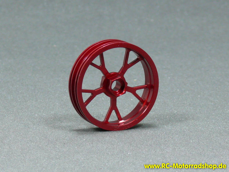 ZH-PD8012-05: Felge vorne Alu rot eloxiert für OTO T-258 / ZH Racing Z-201B / Z-203B ZH-PD8012-05