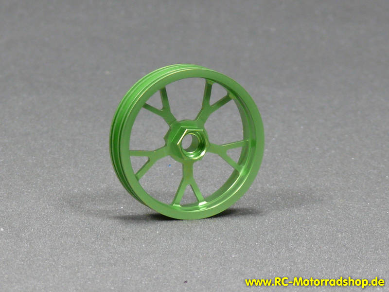 ZH-PD8012-06: Felge vorne Alu grün eloxiert für OTO T-258 / ZH Racing Z-201B / Z-203B ZH-PD8012-06